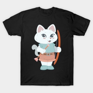 Archery Cute Cat Player - Girl Kids gift graphic T-Shirt